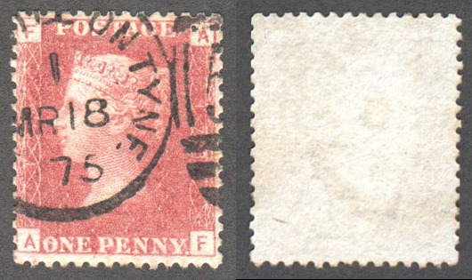 Great Britain Scott 33 Used Plate 173 - AF - Click Image to Close